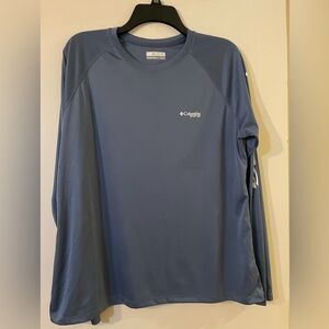Columbia Blue PFG Long Sleeve Performance Shirt XL